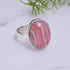 Natural Rhodocrosite Ring, 925 Sterling Silver ring, pink Colour Stone, Oval Gemstone, , Triple Band Ring, Can Be Personalized, Gift for her