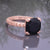 solid 925 sterling silver Black Onyx ring  Rose Vermeil Ring