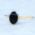 Black Onyx ring, Gold Vermeil Ring, onyx ring, Vintage Ring, natural onyx ring, oval dark black onyx ring