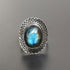 Labradorite ring, handmade Sterling silver ring, natural oval blue labradorite ring, statement ring,