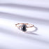 Rose gold ring, black ring, fashion ring, gemstone ring, ring, stack ring, proposal ring, prong set ring, pear ring, Gold Vermeil Ring