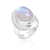 Rainbow Moonstone Solid 925 Sterling Silver Ring Jewelry