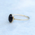 Black Onyx ring, Gold Vermeil Ring, onyx ring, Vintage Ring, natural onyx ring, oval dark black onyx ring