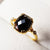 natural black stone  Stacking Ring, black onyx ring ,Vintage black stone  Ring, Gold Vermeil black stone Ring, Birthstone Ring