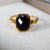 natural black stone  Stacking Ring, black onyx ring ,Vintage black stone  Ring, Gold Vermeil black stone Ring, Birthstone Ring