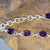 Amethyst sterling silver bracelet, Women amethyst silver bracelet, Purple silver bracelet,birthstone bracelet