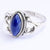 Dainty lapis lazuli ring - marqis shape lapis  ring - Natural Lapis Lazuli Ring -92.5% silver lapis ring - Promise Ring - Lapis Silver Ring