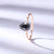 Rose gold ring, black ring, fashion ring, gemstone ring, ring, stack ring, proposal ring, prong set ring, pear ring, Gold Vermeil Ring
