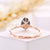 solid- 925 sterling silver Black Rutile ring Rose Gold Vermeil Ring