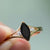 solid 925 sterling silver Black Onyx ring  Gold Vermeil Ring