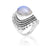 Rainbow Moonstone Solid 925 Sterling Silver Ring Jewelry