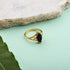 solid 925 sterling silver Black Onyx ring  Gold Vermeil Ring