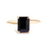 Gold Vermeil Ring, black ring, fashion ring, gemstone ring, stack ring, proposal ring, prong set ring, rectangle ring, 3 micron polish