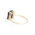 Gold Vermeil Ring, black ring, fashion ring, gemstone ring, stack ring, proposal ring, prong set ring, rectangle ring, 3 micron polish