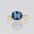 solid 925 sterling silver London Blue Topaz Gold Vermei Ring