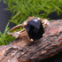 solid 925 sterling silver Black Onyx ring  Gold Vermeil Ring