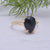 solid 925 sterling silver Black Onyx ring  Gold Vermeil Ring