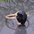 solid 925 sterling silver Black Onyx ring  Gold Vermeil Ring