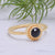 solid 925 sterling silver Black Onyx ring  Gold Vermeil Ring