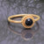 solid 925 sterling silver Black Onyx ring  Gold Vermeil Ring