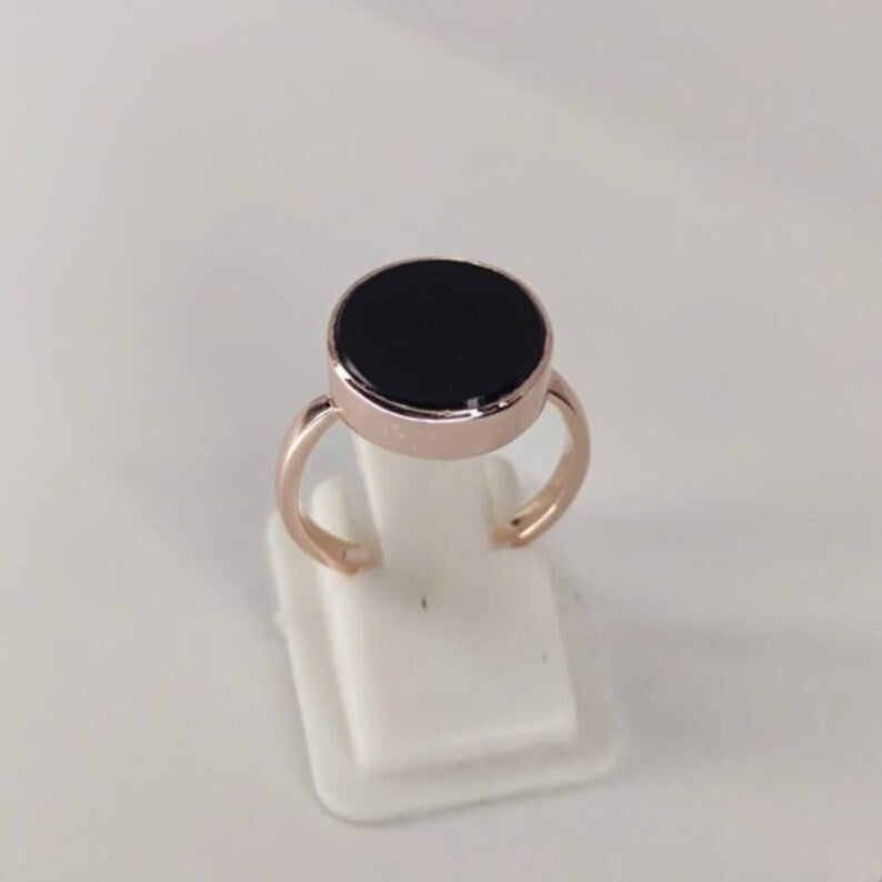 Carat Online Boho Style Sterling Silver Gemstone Black Onyx Ring For Women