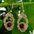 Garnet Earrings/92.5 Sterling Slver/Women Earring/Dark Red Garnet Gemstone/January Gemstone/Handmade Jewelry