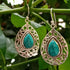 Synthetic (imitation) turquoise dream earrings with man-made turquoise,handmade earing,92.5% silver earring