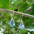 925 Solid Sterling Silver Jewelry earring Natural BLUE TOPAZ Pear Gemstones Cute Drop Earrings  Handmade Jewelry Best Love Gift
