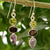 Multi Stone Earrings, 925 Sterling Silver, Smoky Topaz Earrings, Amethyst Earrings, Peridot Earrings, Silver Earrings, Gift