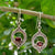 Top Quality Red Garnet Gemstone Earring, garnet Cut Stone Earring,Antique Silver Earring ,Wedding Earring 925, Sterling Silver Earring