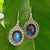 Labradorite Earring, 925 Sterling Silver Gemstone Jewelry,Silver Earrings For Gift, Drop Dangle Earring,Gift For Her Birthstone Earring