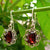 Garnet Earring in silver 92.5