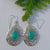 Synthetic (imitation) turquoise dream earrings with man-made turquoise,handmade earing,92.5% silver earring