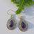 Amethyst Earrings Natural Amethyst Semi Precious Stone Earring,925 Sterling Silver Earring,Pear Stone With hoop Earring,Bride Earring Sister