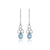 Blue Topaz Solid 925 Sterling Silver Dangle Earrings Jewelry