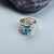 Blue Topaz Solid 925 Sterling Silver Ring Jewelry