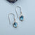 Blue Topaz Solid 925 Sterling Silver Dangle Earrings Jewelry