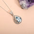 Blue Topaz Solid 925 Sterling Silver Chain Pandent