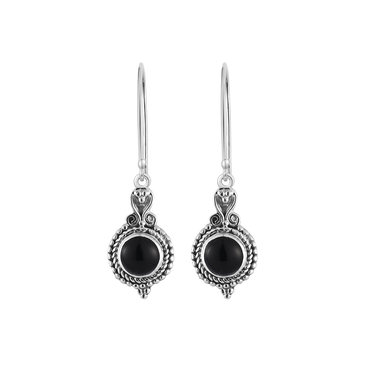 92.5 Sterling Silver Black Pearl Dangle Earrings – Enumu
