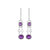 Amethyst Solid 925 Sterling Silver Dangle Earrings Jewelry