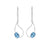 Blue Topaz Solid 925 Sterling Silver Dangle Earrings Jewelry