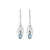 Blue Topaz Solid 925 Sterling Silver Dangle Earrings Jewelry