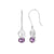 Amethyst Solid 925 Sterling Silver Dangle Earrings Jewelry