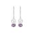 Amethyst Solid 925 Sterling Silver Dangle Earrings Jewelry