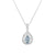 Blue Topaz Solid 925 Sterling Silver Chain Pandent