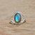 Natural Labradorite Ring-Blue Fire Labradorite Ring-Handmade Silver Ring-925 Sterling Silver Ring-Labradorite Ring-Promise Ring